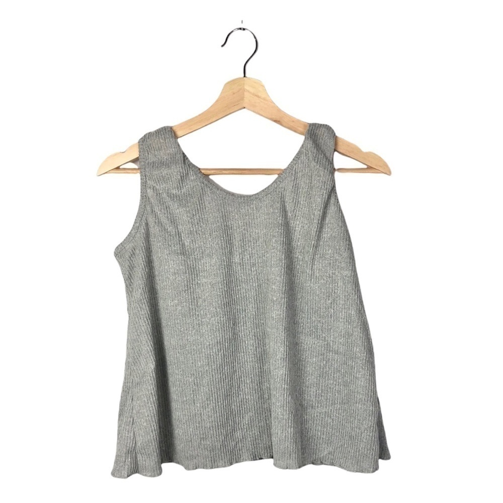 Boutique‎ Gray Ribbed Cropped Tank Top XL